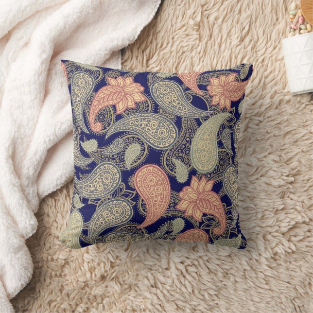 Paisley Pattern  Throw Pillow (Blanket)