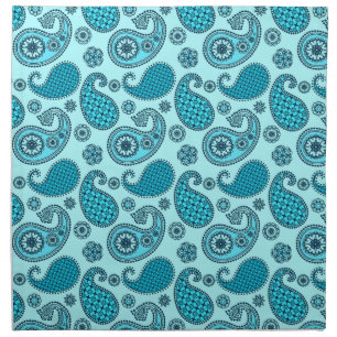 Paisley pattern, turquoise, aqua and navy napkin