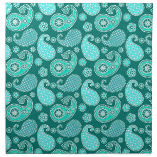 Paisley pattern, Turquoise, Aqua and White Napkin