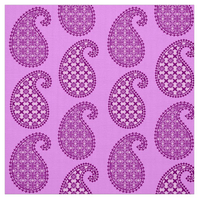 Paisley pattern, violet and orchid fabric (Swatch)