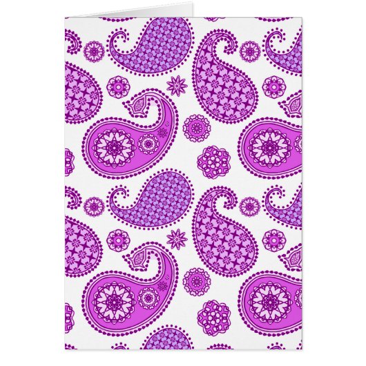 Paisley pattern, violet, purple and white cards (Front)