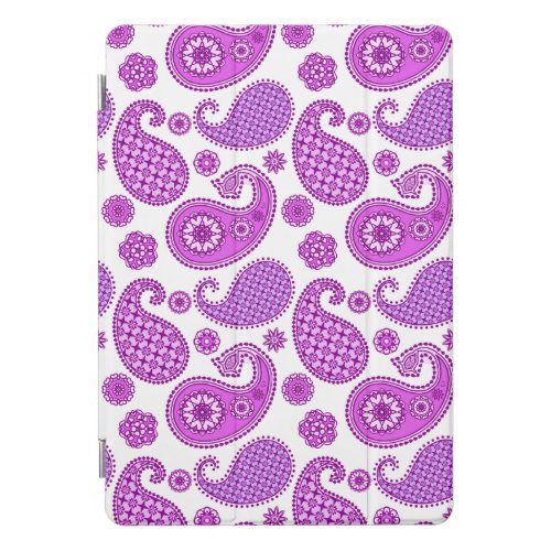 Paisley pattern violet purple and white iPad pro cover