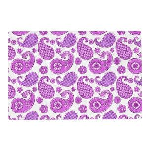 Paisley pattern, violet, purple and white placemat
