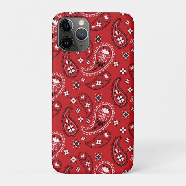 Paisley Pattern with Red Background-23214 Case-Mate iPhone Case (Back)
