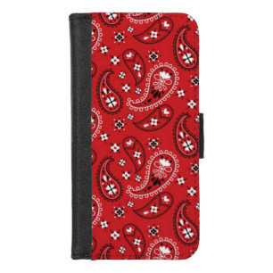 Paisley Pattern with Red Background-23214 iPhone 8/7 Wallet Case