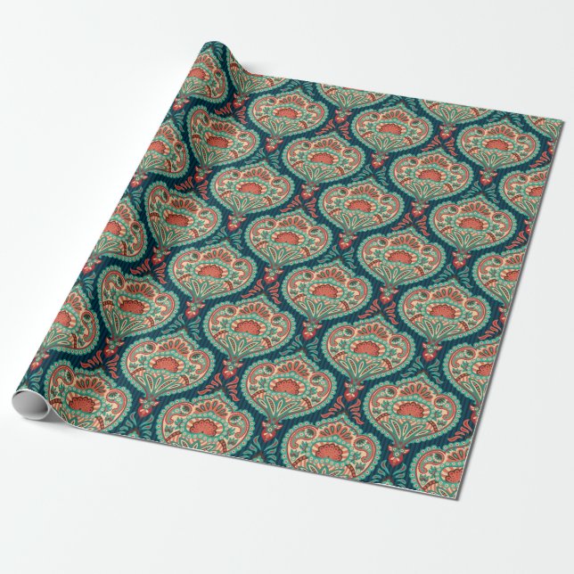 Paisley pattern wrapping paper (Unrolled)