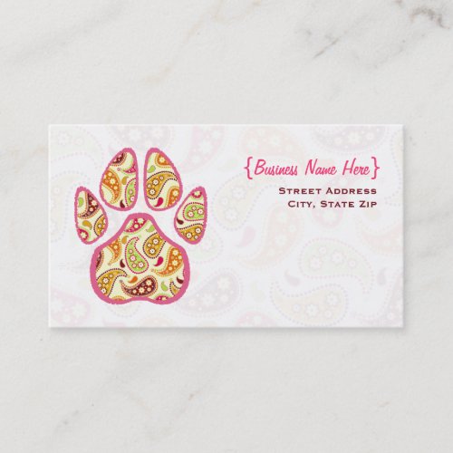 Paisley Paw Print Business Card