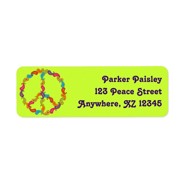 Paisley Peace Label (Front)