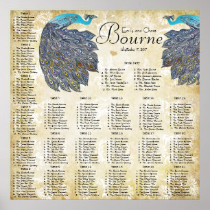 Paisley Peacock Colors Reception Seating Chart