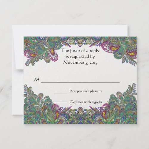 Paisley Peacock Colors RSVP