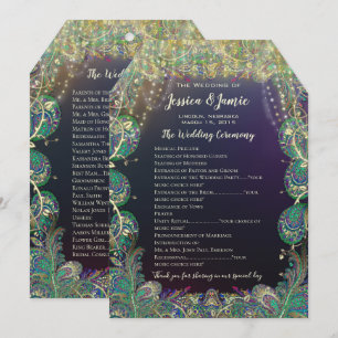 Paisley Peacock Colors Wedding Program