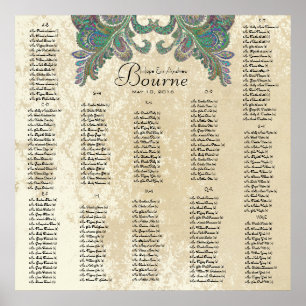 Paisley Peacock- Use 35 x 35 size (200 guests) Poster