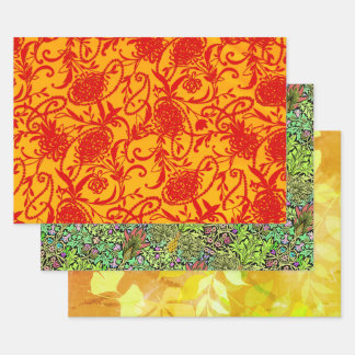 Paisley Pearl, Arcadia, and Leafy Sampler Wrapping Paper Sheets