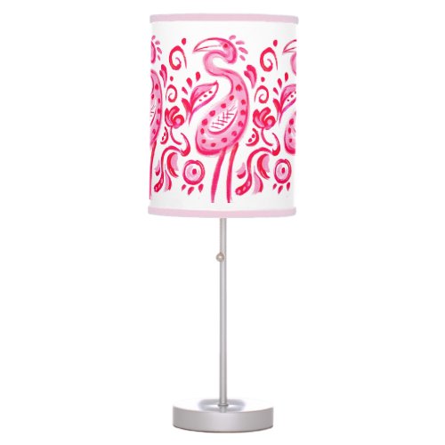 Paisley Pink Flamingo Stampede Table Lamp