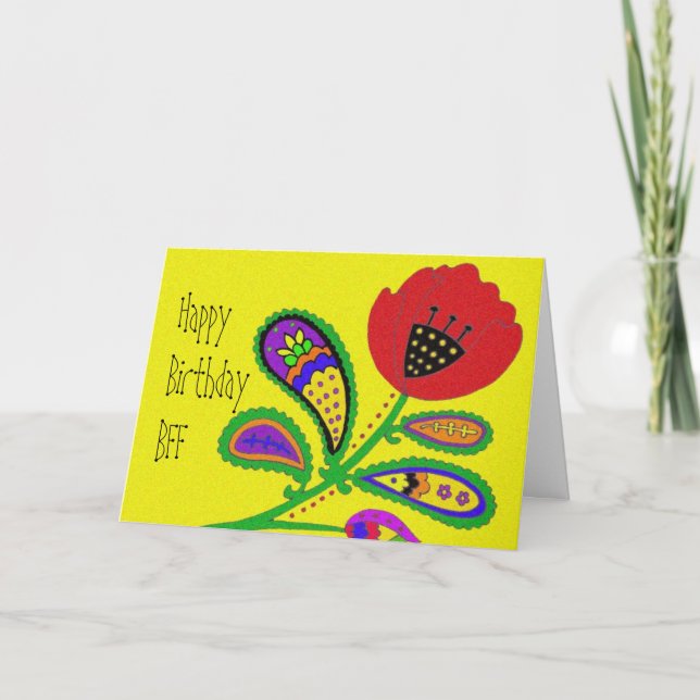 Paisley Poppy Card (Front)