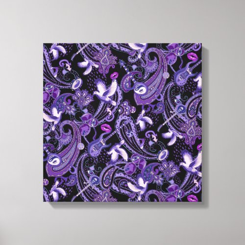 Paisley Prince Songbook _ doves purple rain Canvas Print