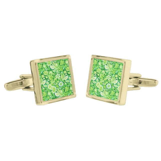 Paisley Print Cufflinks  (Angled)