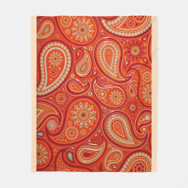 Paisley Print Fleece Blanket (Front)