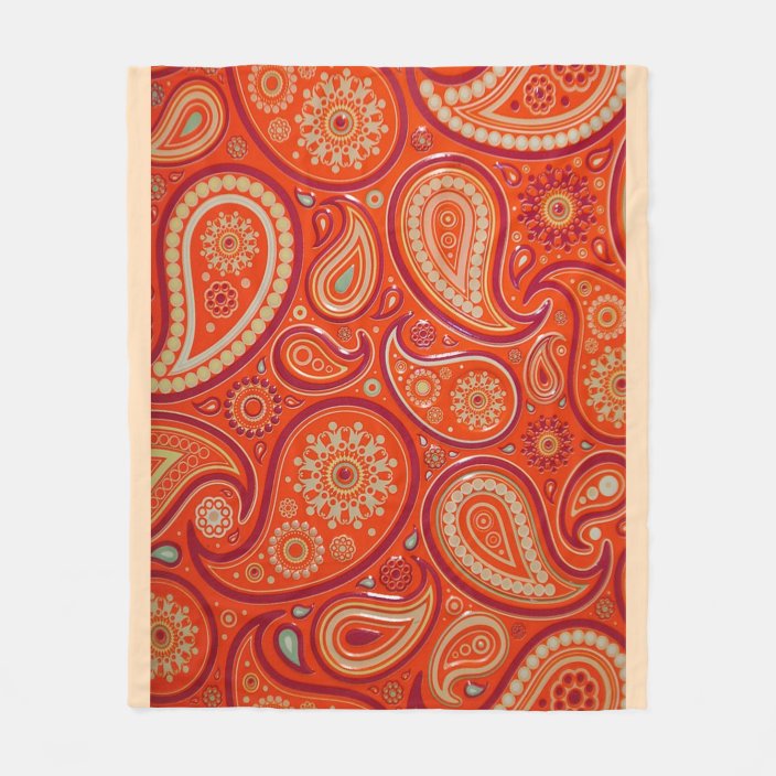 Paisley Print Fleece Blanket