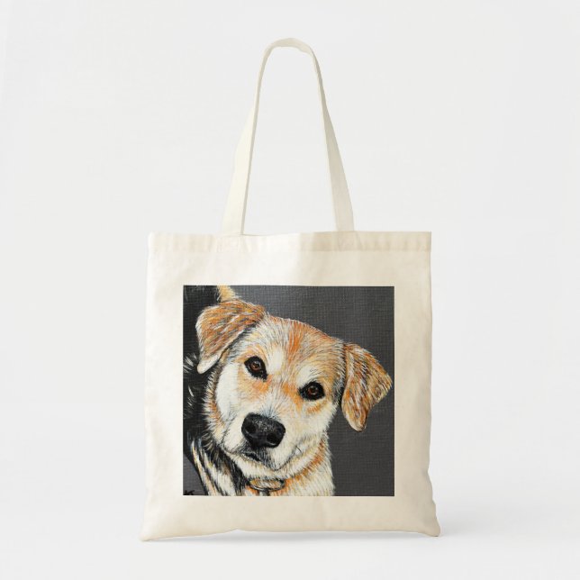 Paisley Pup Painting Tote Bag (Front)