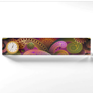 Paisley Purple Desk Name Plate