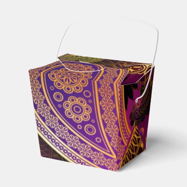 Paisley Purple Favor Boxes (Front Side)