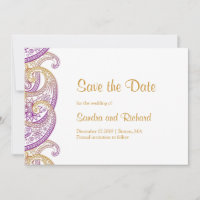 Paisley Purple & Gold Indian Wedding