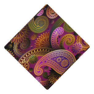 Paisley Purple Graduation Cap Topper