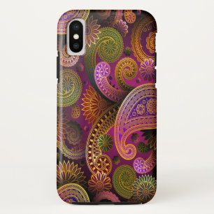 Paisley Purple Green iPhone XS Case