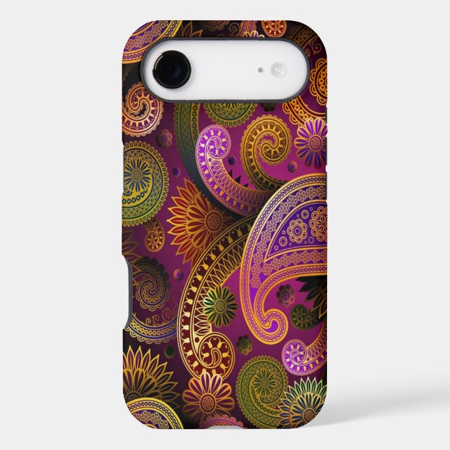 Paisley Purple Green iPhone Case (Back)