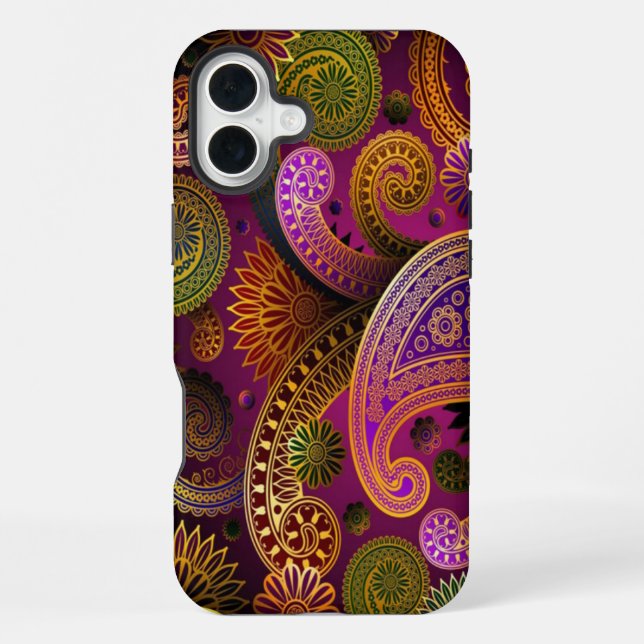 Paisley Purple Green iPhone Case (Back)