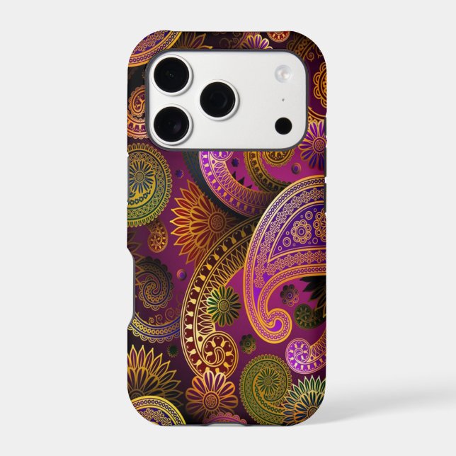 Paisley Purple Green iPhone Case (Back)