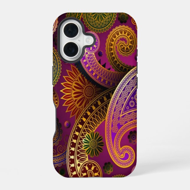 Paisley Purple Green iPhone Case (Back)