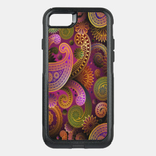 Paisley Purple Green OtterBox Commuter iPhone SE/8/7 Case