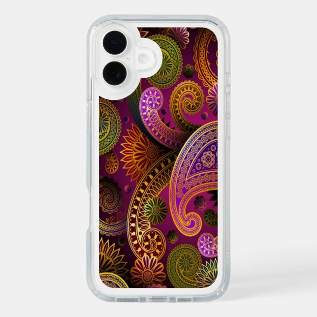 Paisley Purple Green Speck iPhone Case (Front)