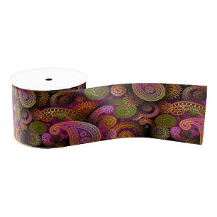 Paisley Purple Grosgrain Ribbon