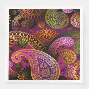 Paisley Purple Paper Dinner Napkins