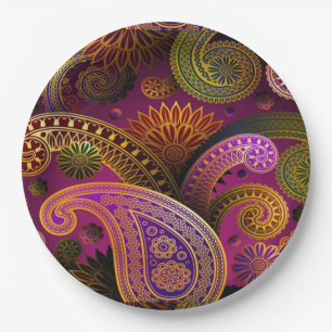 Paisley Purple Paper Plates