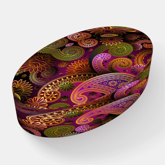 Paisley Purple Paperweight (Angled)