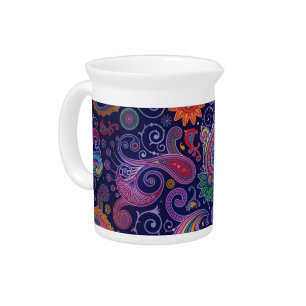 Paisley Purple pink Beverage Pitcher