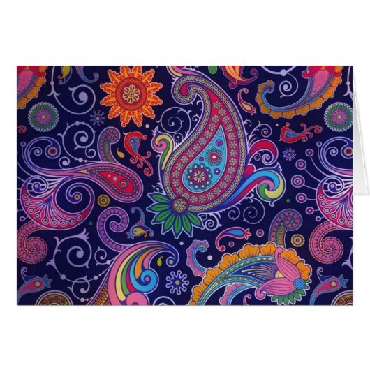 Paisley Purple pink Cards (Front Horizontal)