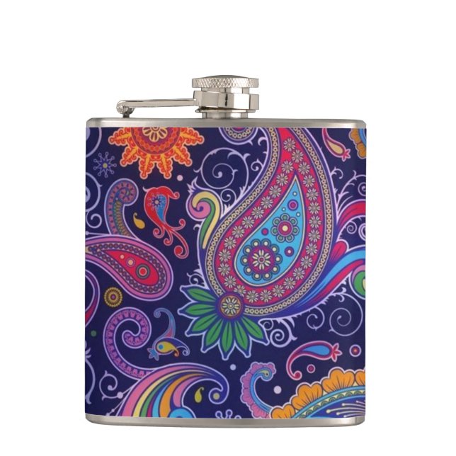 Paisley Purple pink Flask (Front)
