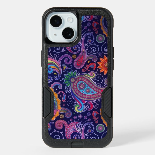 Paisley Purple Pink iPhone 15 Case (Back)