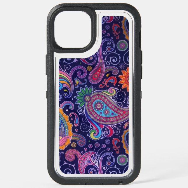 Paisley Purple Pink iPhone 15 Plus Case (Back)
