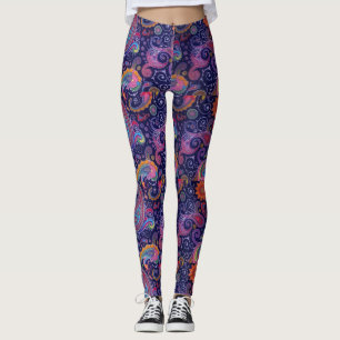 Paisley Purple pink Leggings