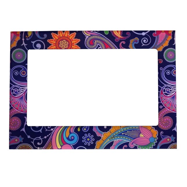 Paisley Purple pink Magnetic Frame (Front)