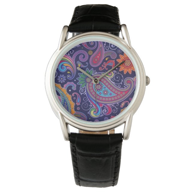 Paisley Purple pink Watch (Front)