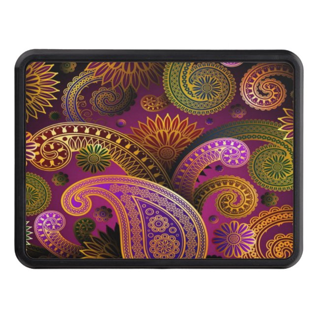 Paisley Purple Tow Hitch Cover (Front)