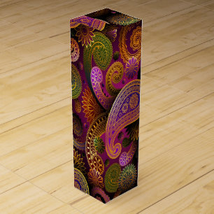 Paisley Purple Wine Gift Box