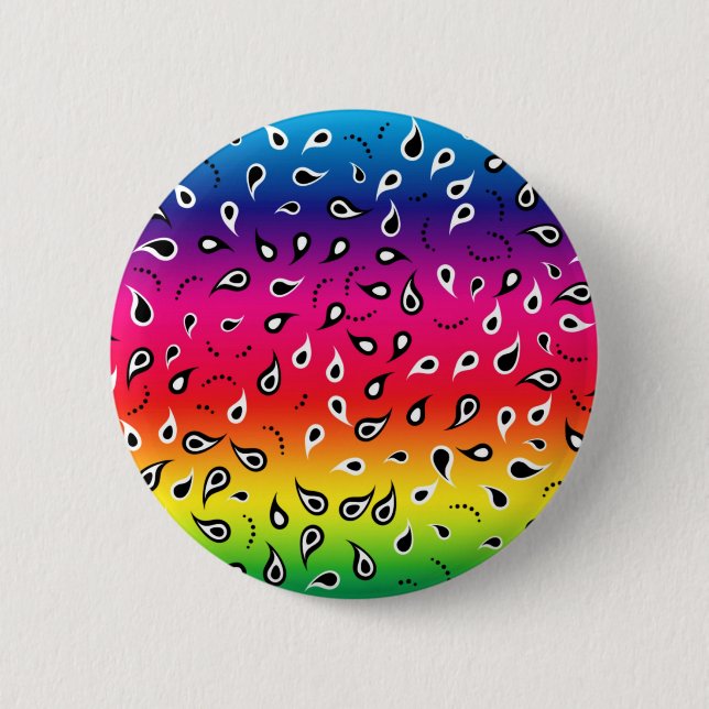 Paisley Rainbow Button (Front)